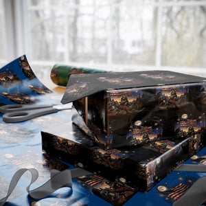 Funny Princess Cat On Dinosaur Patriotic Freedom Gift Wrapping Paper Roll
