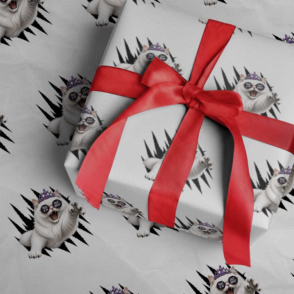 Funny Princess Cat With Featuring Scratch Effect Printed Wrapping Paper Roll This Is An Outrage
