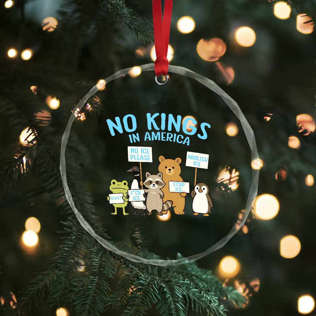 Funny Protest Animals Abolish Ice Crystal Glass Ornament Minneapolis USA Support Gift TS12 Print Your Wear