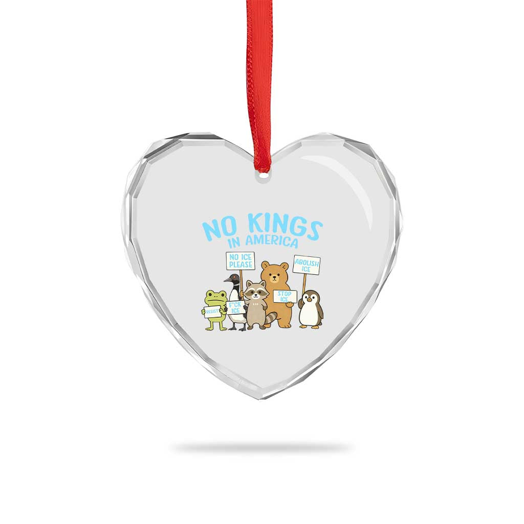 Funny Protest Animals Abolish Ice Heart Crystal Glass Ornament Minneapolis USA Support Gift TS12 Print Your Wear