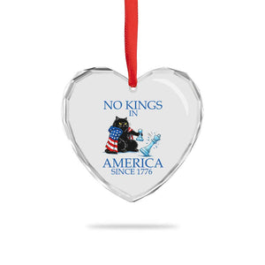 Funny Protest Chess Cat No Kings In America Heart Crystal Glass Ornament Political Humor Gift TS12 Print Your Wear