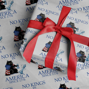 Funny Protest Chess Cat No Kings In America Wrapping Paper Roll Political Humor Gift TS12 White Print Your Wear