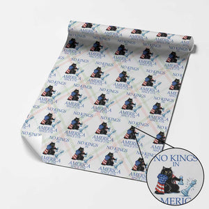 Funny Protest Chess Cat No Kings In America Wrapping Paper Roll Political Humor Gift TS12 Christmas Plaid Print Your Wear