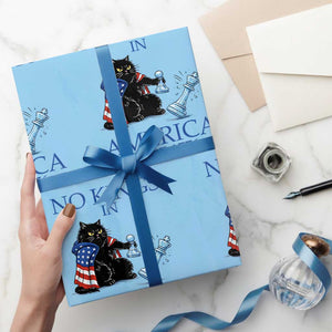 Funny Protest Chess Cat No Kings In America Wrapping Paper Roll Political Humor Gift TS12 Light Blue Print Your Wear