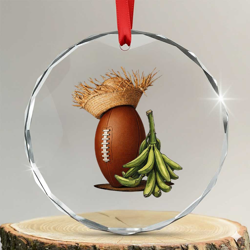 Funny Puerto Rico Football Boricua Pava Hat Crystal Glass Ornament TS11 Transparent Glass 3'' Circle Print Your Wear