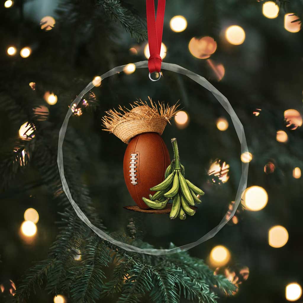 Funny Puerto Rico Football Boricua Pava Hat Crystal Glass Ornament TS11 Print Your Wear