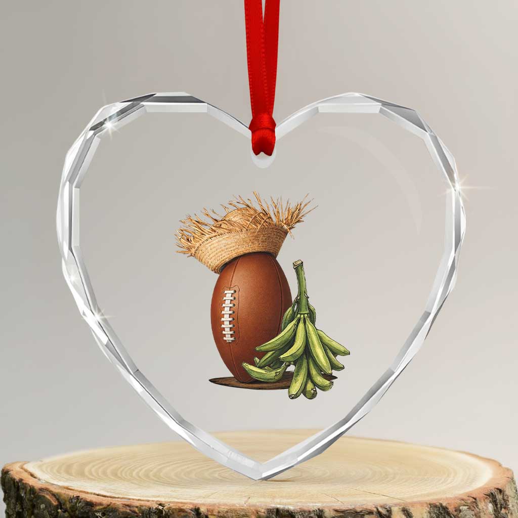 Funny Puerto Rico Football Boricua Pava Hat Heart Crystal Glass Ornament TS11 Transparent Glass 3'' Heart Print Your Wear