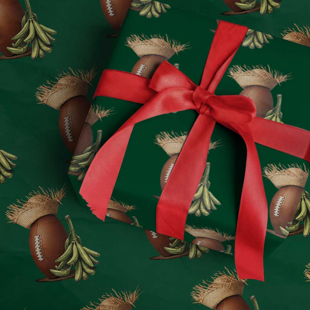 Funny Puerto Rico Football Boricua Pava Hat Wrapping Paper Roll TS11 Green Print Your Wear