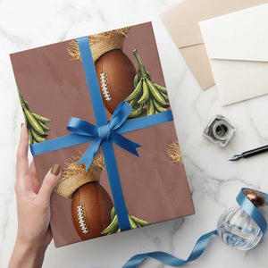 Funny Puerto Rico Football Boricua Pava Hat Wrapping Paper Roll TS11 Mocha Print Your Wear