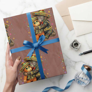 Funny Punch Baby Monkey Cinco De Mayo Wrapping Paper Roll Mexican Fiesta Gift TS12 Mocha Print Your Wear