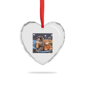 Funny Punch Monkey Baseball Heart Crystal Glass Ornament I Live Here Now Ballpark Graphic TS14 Print Your Wear