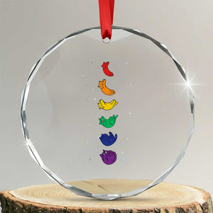 Funny Purride Cats In Space Rainbow Crystal Glass Ornament LGBQT Pride Feline Space TS12 Transparent Glass 3'' Circle Print Your Wear