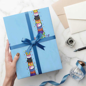 Funny Purride Stacked Cats Pride Wrapping Paper Roll Cute LGBTQ Cat Lover TS12 Light Blue Print Your Wear