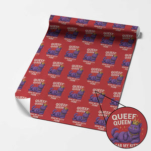 Funny Queef Queen Cat Wrapping Paper Roll Hear My Kitty Purr Inappropriate Dirty Adult Humor Jokes TS11 Red Print Your Wear