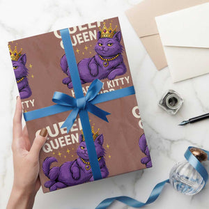 Funny Queef Queen Cat Wrapping Paper Roll Hear My Kitty Purr Inappropriate Dirty Adult Humor Jokes TS11 Mocha Print Your Wear