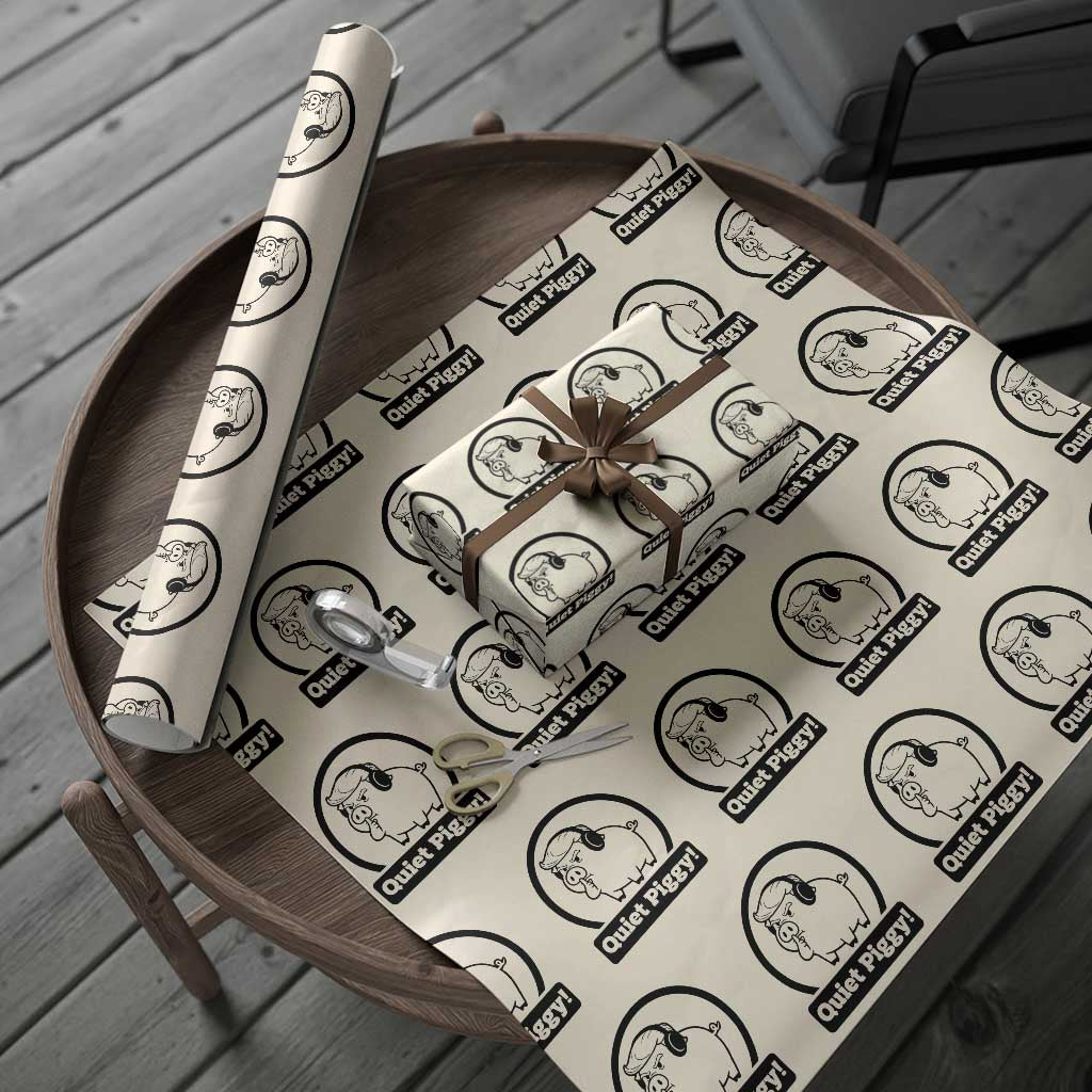 Funny Quiet Quiet Piggy Meme Wrapping Paper Roll Anti Fascist Political Parody Gift TS12 Beige Print Your Wear