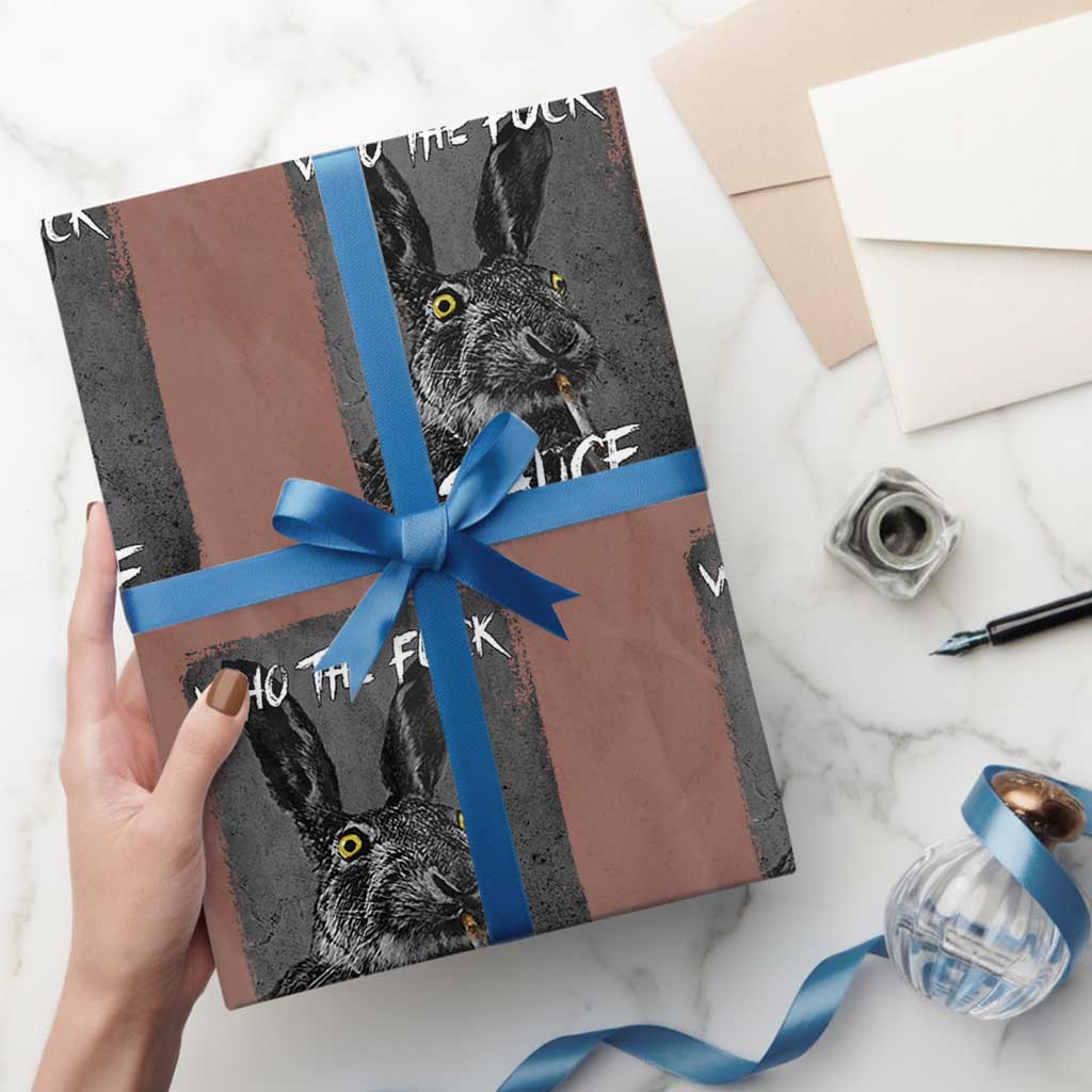 Funny Rabbit Who The Fuck Is Alice Wrapping Paper Roll TS11 Mocha Print Your Wear