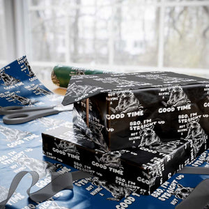 Funny Raccon Sarcastic Wrapping Paper Roll Bro I Am Straight Up Not Even Having A Good Time TS14 Black Print Your Wear