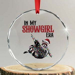 Funny Raccoon Christmas Crystal Glass Ornament In My Costume Era TS14 Transparent Glass 3'' Circle Print Your Wear