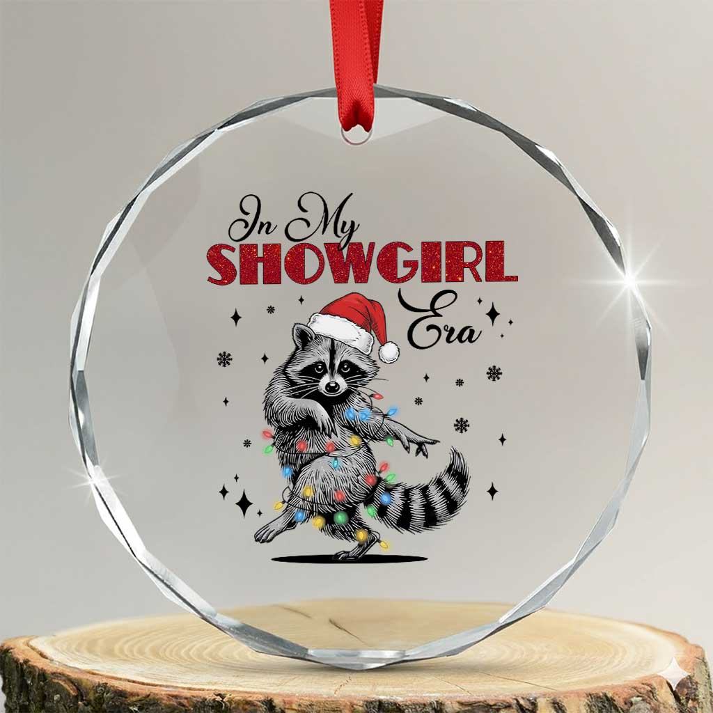 Funny Raccoon Christmas Crystal Glass Ornament In My Costume Era Xmas TS14 Transparent Glass 3'' Circle Print Your Wear