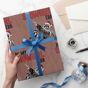 Funny Raccoon Christmas Wrapping Paper Roll In My Costume Era TS14 Mocha Print Your Wear