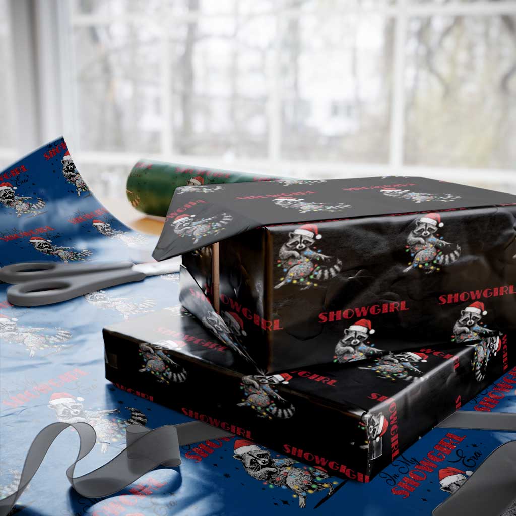 Funny Raccoon Christmas Wrapping Paper Roll In My Costume Era Xmas TS14 Black Print Your Wear