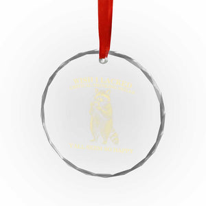 Funny Raccoon Coffee Drinker Crystal Glass Ornament Wish I Lacked Critical Thinking Skills