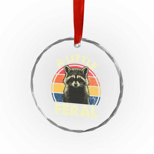Funny Raccoon Crystal Glass Ornament A Little Feral Trash Panda Meme Retro TS02 Print Your Wear