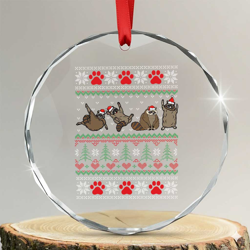 Funny Raccoon Crystal Glass Ornament Funny Gifts For Women Men Raccoon Lovers TS10 Transparent Glass 3'' Circle Print Your Wear