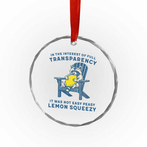 Funny Raccoon Crystal Glass Ornament In The Interest Of Full Transparency It Was Not Easy Peasy Lemon Squeezy TS14 Print Your Wear