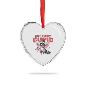Funny Raccoon Cupid Anti Valentine Heart Crystal Glass Ornament Not Today Cupid TS12 Print Your Wear