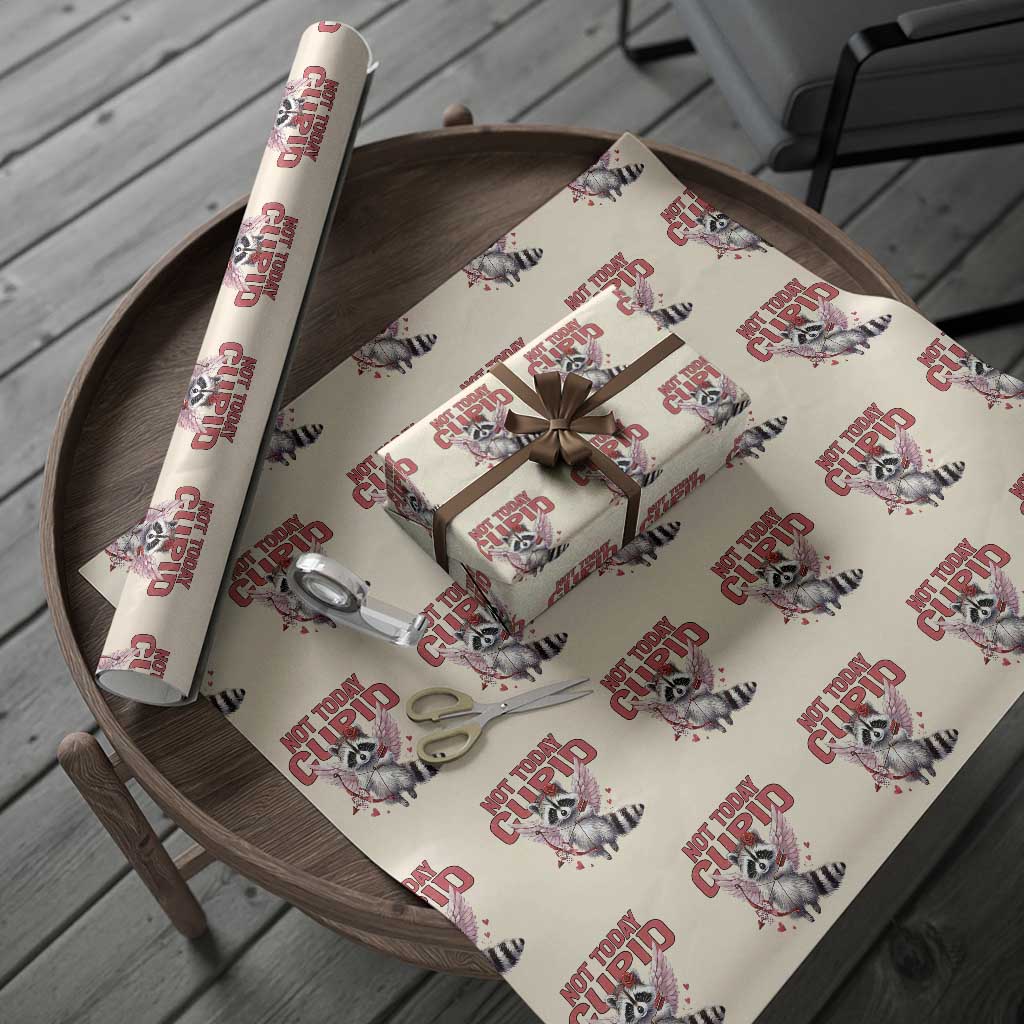 Funny Raccoon Cupid Anti Valentine Wrapping Paper Roll Not Today Cupid TS12 Beige Print Your Wear