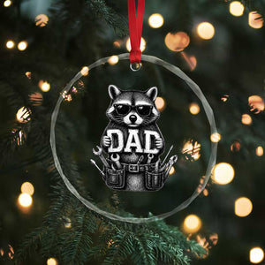 Funny Raccoon Dad Mechanic Crystal Glass Ornament Trash Panda Fathers Day Gift TS12 Print Your Wear