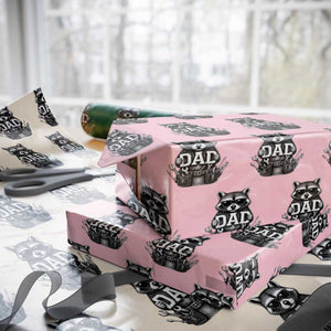 Funny Raccoon Dad Mechanic Wrapping Paper Roll Trash Panda Fathers Day Gift TS12 Light Pink Print Your Wear