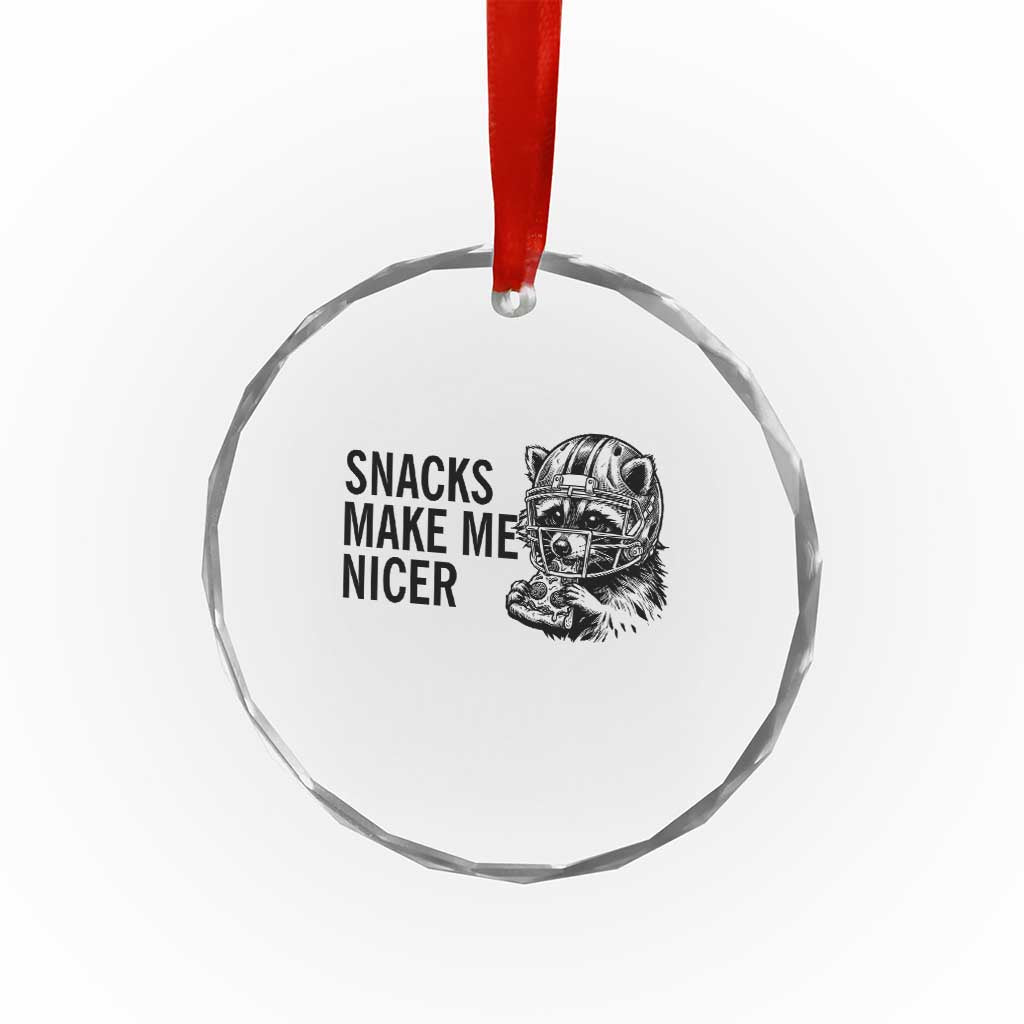 Funny Raccoon Eating Pizza Crystal Glass Ornament Snacks Make Me Nicer TS14 Print Your Wear