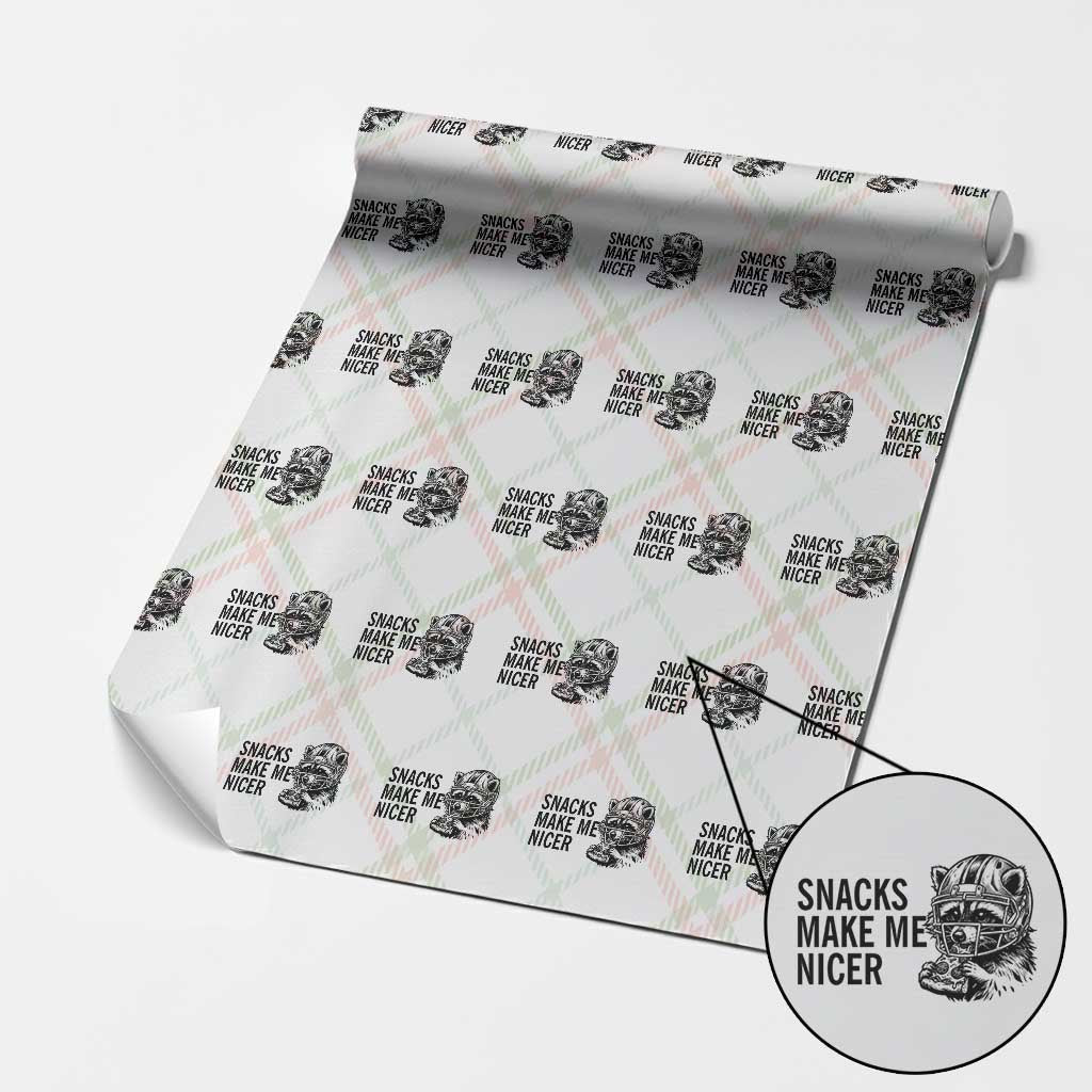 Funny Raccoon Eating Pizza Wrapping Paper Roll Snacks Make Me Nicer TS14 Christmas Plaid Print Your Wear