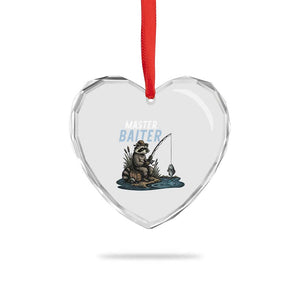 Funny Raccoon Fishing Heart Crystal Glass Ornament Master Baiter Fisherman TS14 Print Your Wear