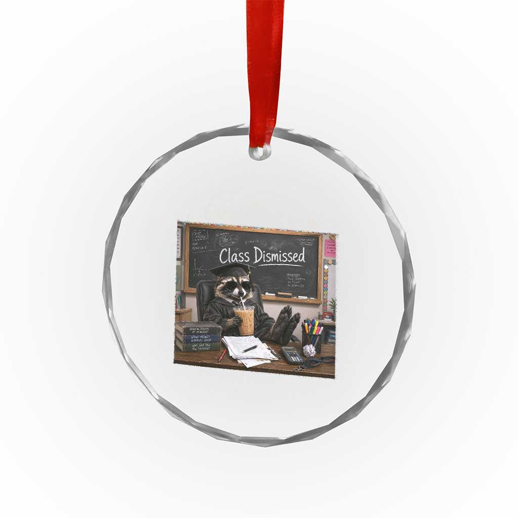 Funny Raccoon Graduation Crystal Glass Ornament I Live Here Now TS14 Print Your Wear