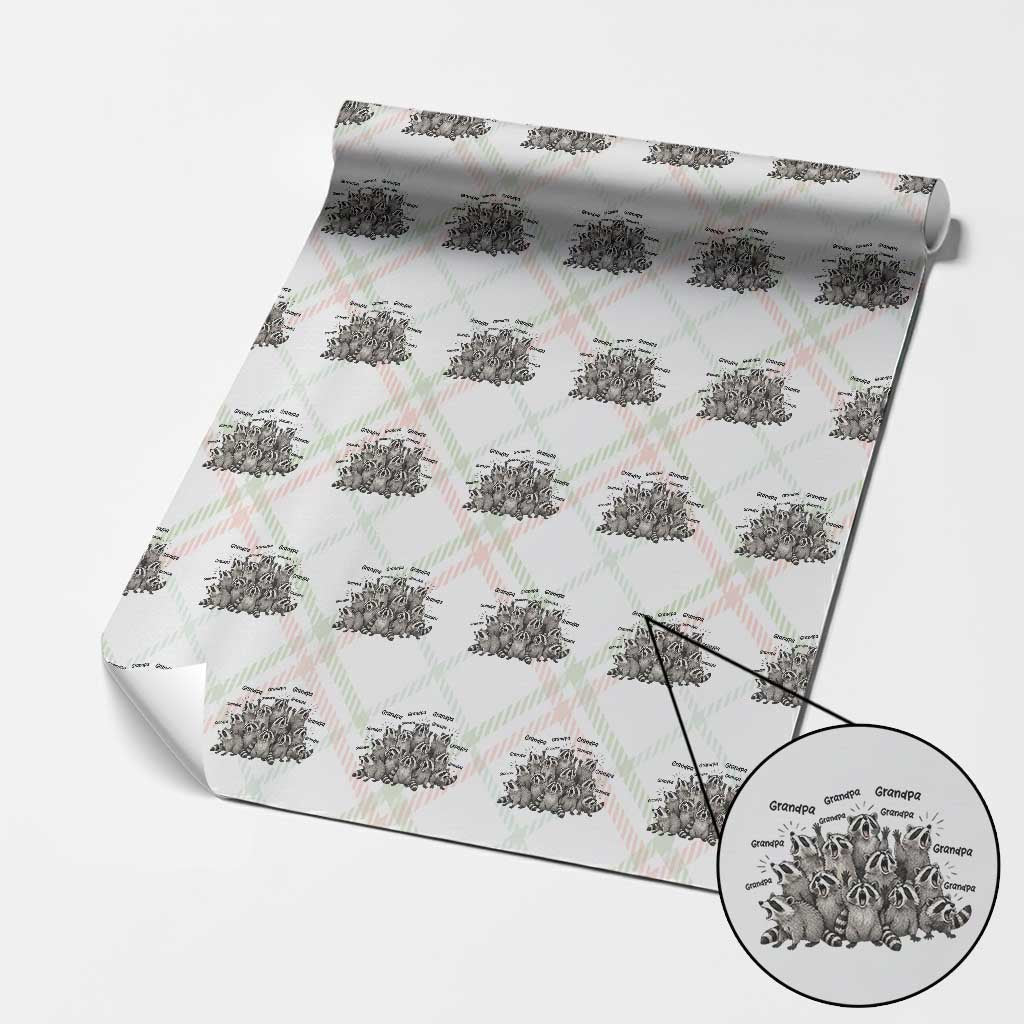 Funny Raccoon Grandpa Wrapping Paper Roll Chaos Coordinator Grandpa Life Graphic TS12 Christmas Plaid Print Your Wear