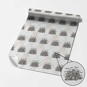 Funny Raccoon Mama Life Wrapping Paper Roll Motherhood Chaos Trash Panda TS12 Christmas Plaid Print Your Wear