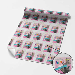 Funny Raccoon Meme Wrapping Paper Roll I Put The Fun In Dysfunctional TS02 Christmas Plaid Print Your Wear