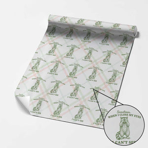 Funny Raccoon Meme Wrapping Paper Roll Sometimes When I Close My Eyes I Cant See Vintage Trash Panda