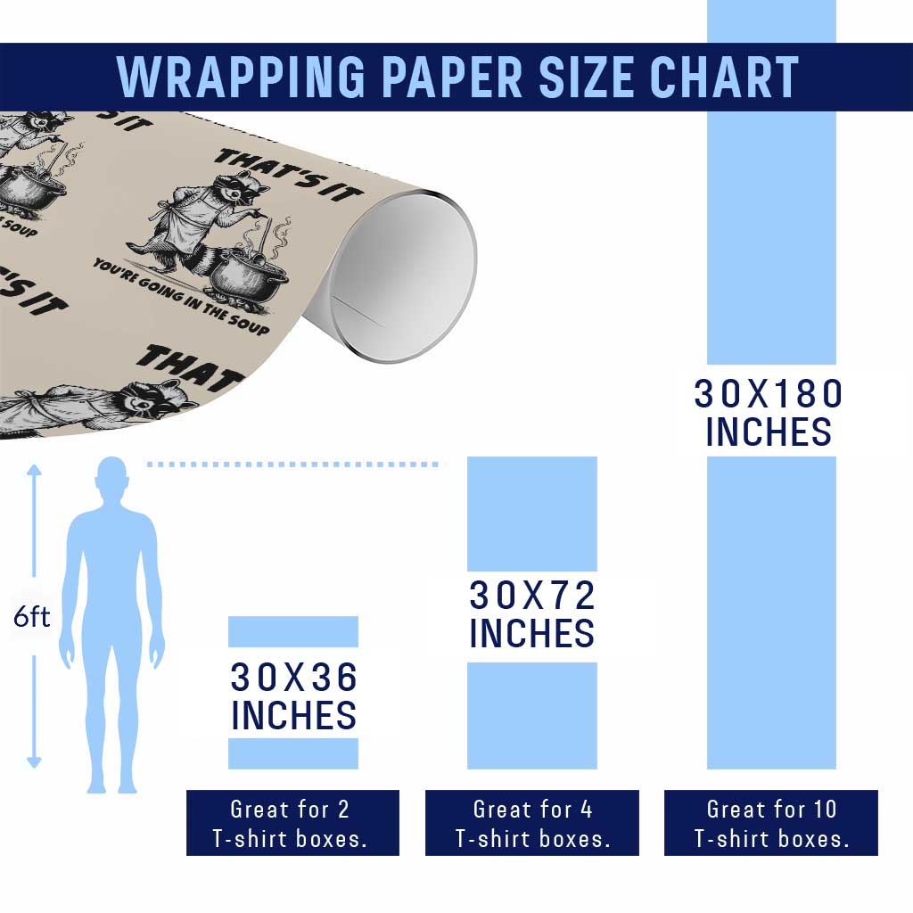 Funny Raccoon Meme Wrapping Paper Roll That Is It You Are Going In The Soup TS14 Print Your Wear
