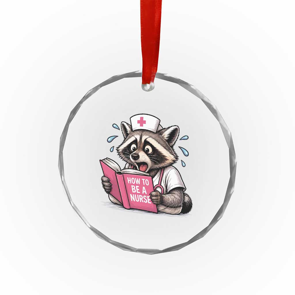 Funny Raccoon Nursing Student Healthcare Gift Crystal Glass Ornament TS12 Print Your Wear