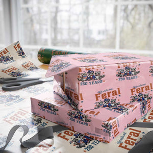 Funny Raccoon Red White And Feral USA 250 Anniversary Wrapping Paper Roll TS12 Light Pink Print Your Wear