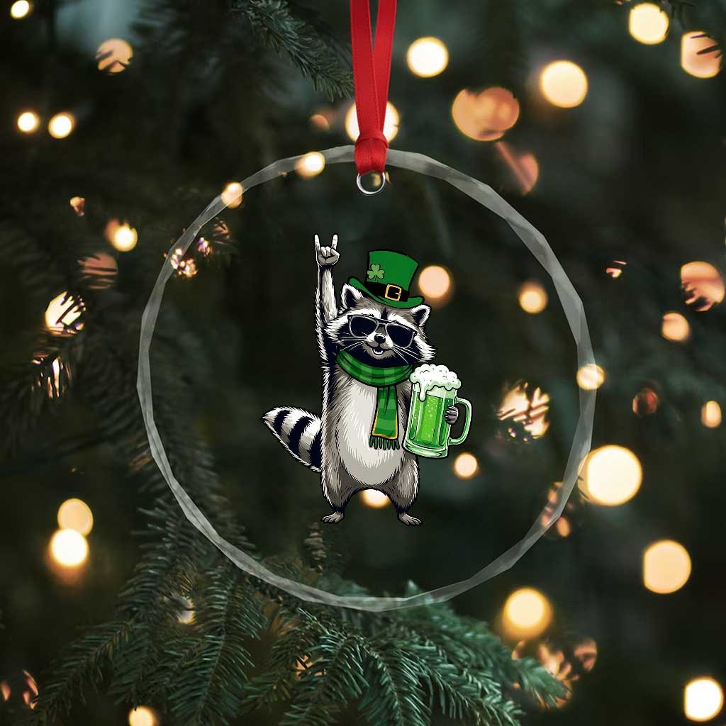 Funny Raccoon Rock On Crystal Glass Ornament St Patricks Day Gift TS12 Print Your Wear