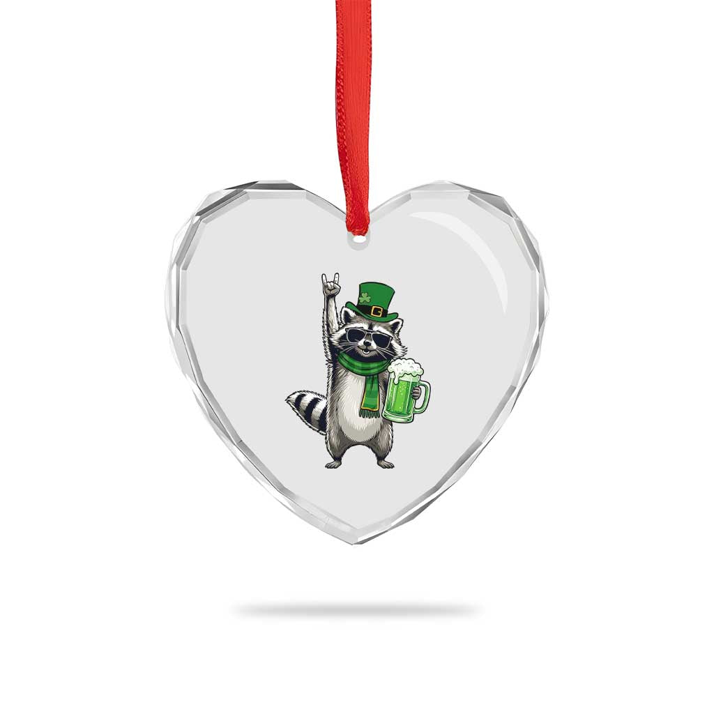 Funny Raccoon Rock On Heart Crystal Glass Ornament St Patricks Day Gift TS12 Print Your Wear