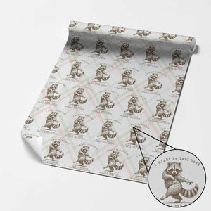 Funny Raccoon Sarcastic Wrapping Paper Roll I Might Be Laid Back But I Can Lean Forward Real Quick TS14 Christmas Plaid Print Your Wear