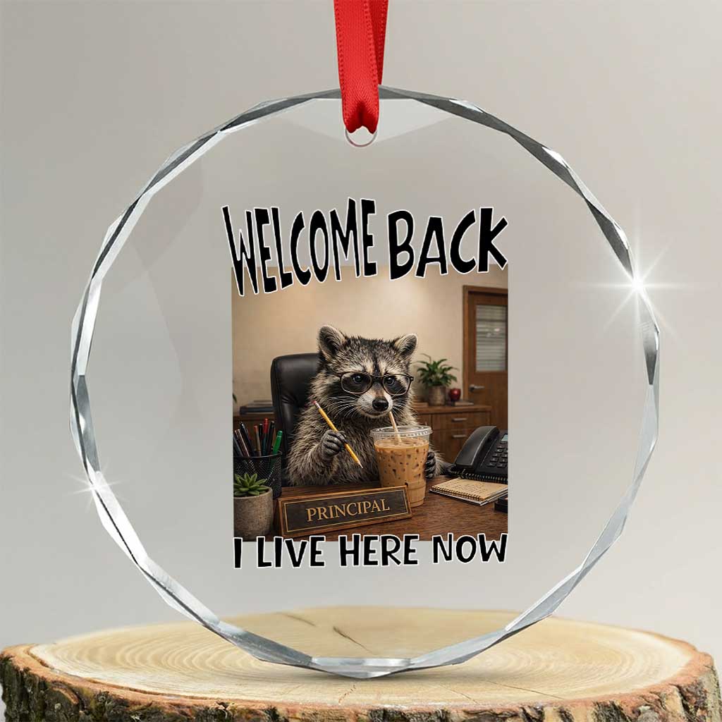 Funny Raccoon School Principal Crystal Glass Ornament Welcom Back To School TS14 Transparent Glass 3'' Circle Print Your Wear