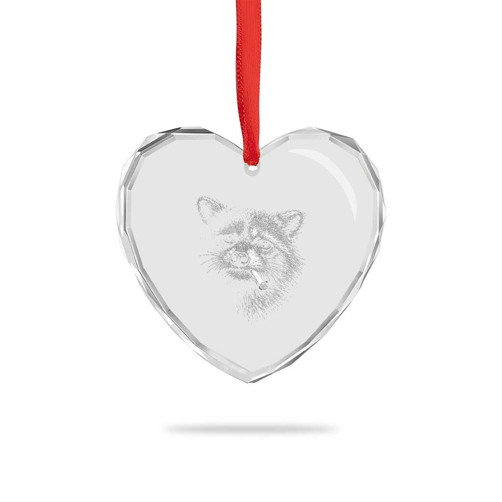 Funny Raccoon Smoking Cigarette Meme Heart Crystal Glass Ornament Trash Panda Face Y2K Graphic TS11 Print Your Wear